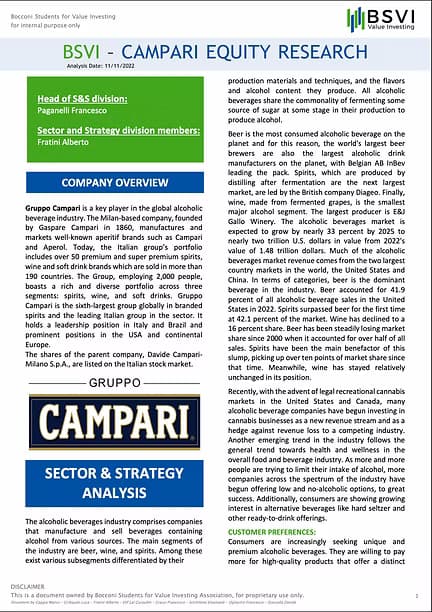 Campari report cover